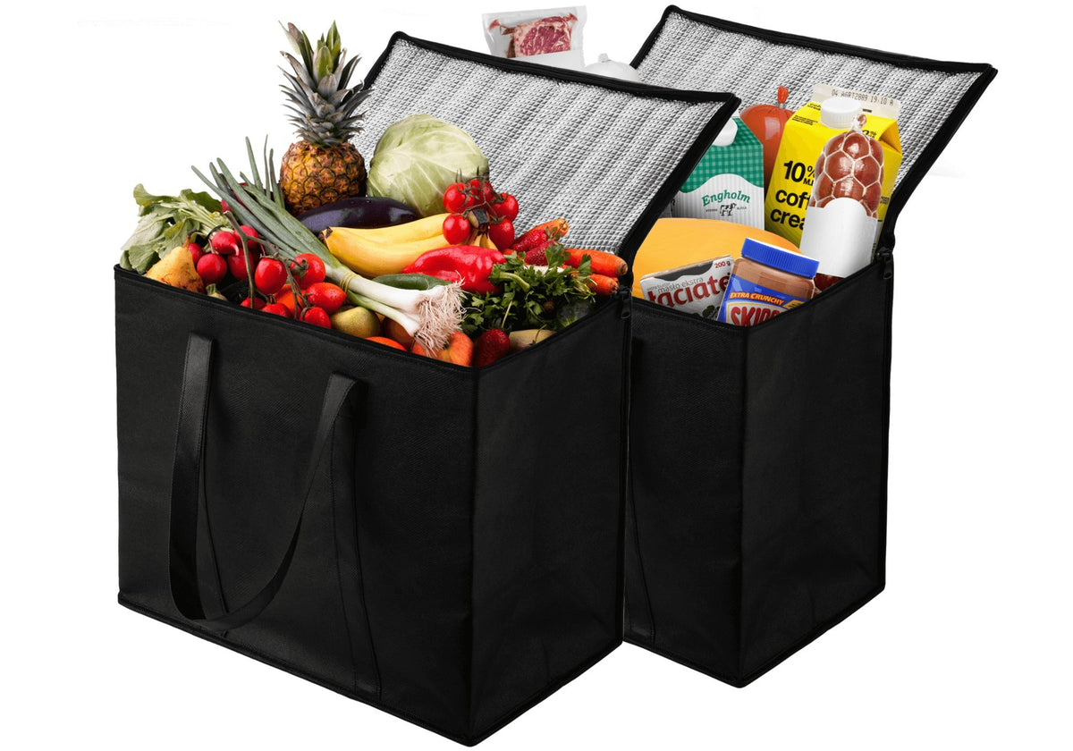 NZ Home XL Insulated Shopping Bags for Groceries or Food Delivery - 2 Pack