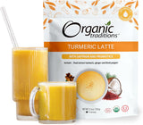 ORGANIC TRADITIONS Turmeric Latte - مشروب الكركم مع الزعفران والبروبيوتيك، 150 غرام.