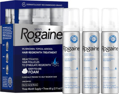 Men's Rogaine 5% Minoxidil Foam – Hair Regrowth Treatment, 3-Month Supply