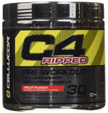 C4 Ripped Pre-Workout Powder – Raspberry Lemonade – 6.3 oz (180g) – Fat Burning Energy & Focus