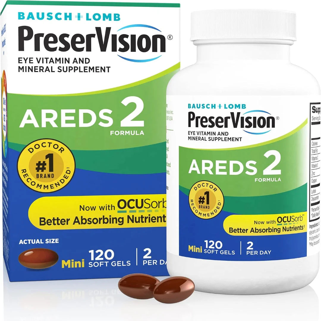 PreserVision AREDS 2 Formula - فيتامينات عين مع اللوتين والزكسانتين، موصى بها من قبل الأطباء.