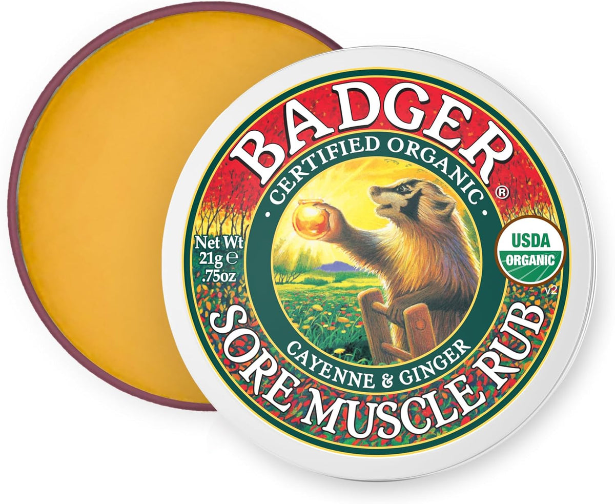 Badger Cayenne & Ginger Sore Muscle Rub - Powerful Natural Relief