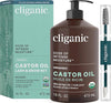 Cliganic Organic Castor Oil for Lashes, Brows & Hair - 16 oz with Eyelash Kit