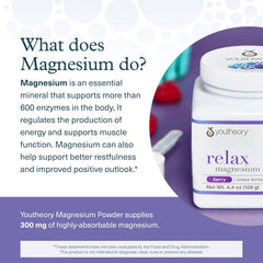 Youtheory, Relax, Magnesium Powder, Berry, 4.4 oz (126 g)