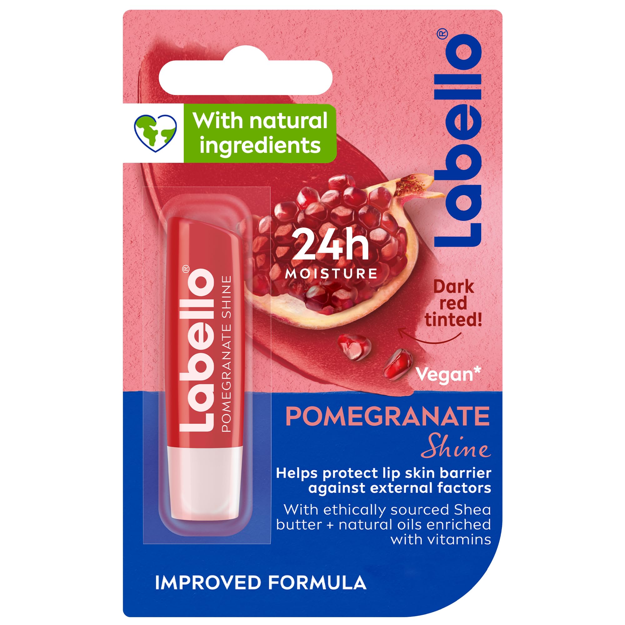 Labello Lip Balm - Moisturizing Pomegranate Shine, 4.8g | Hydrating Lip Care