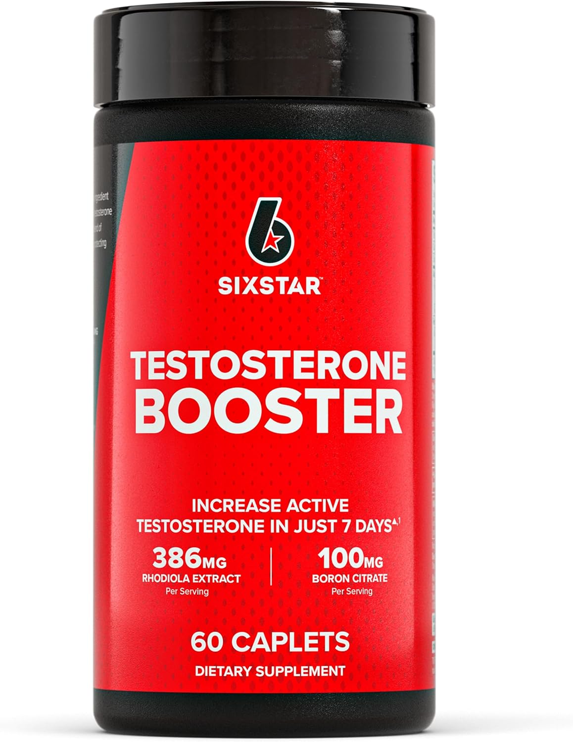 Six Star Nutrition Testosterone Booster for Men with Rhodiola Extract and Boron Citrate - Male Gym Workout Supplements for Muscle Growth, Stamina & Energy - 60 Pills