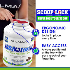 ALLMAX ISONATURAL Whey Protein Isolate, Chocolate - 5 lb - 27 Grams of Protein Per Scoop - Zero Fat & Sugar - 99% Lactose Free - with Prebiotics - No Artificial Flavors - Approx. 73 Servings