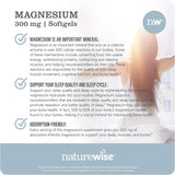 كبسولات ماغنسيوم 300 mg من NatureWise لدعم الصحة العظمية والعضلات