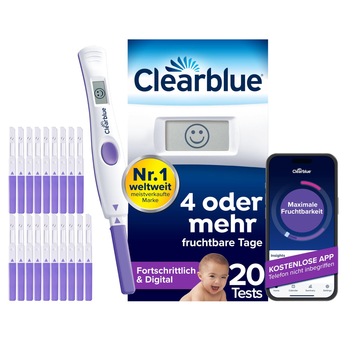 Clearblue Advanced Digital Ovulation Test Kit - 20 Tests + 1 Holder