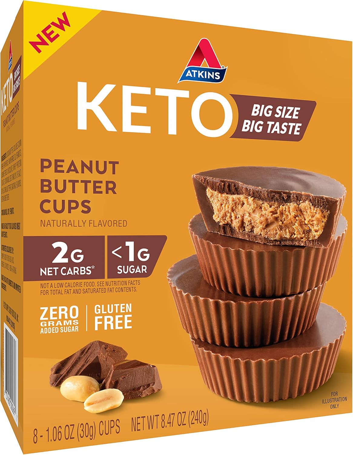Atkins Keto Peanut Butter Cups - 8 Count Low Carb Treats