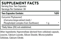THORNE Curcumin Phytosome 1000 mg (Meriva) - Clinically Studied, High Absorption - Supports Healthy Inflammatory Response in Joints, Muscles, GI Tract, Liver, and Brain - 60 Capsules - 30 Servings