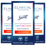 Secret Clinical Strength Women's Antiperspirant Deodorant - Stress Response, Clear Gel (3-Pack)
