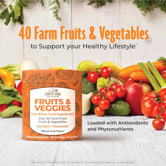 COUNTRY FARMS Fruits and Veggies Gummies, with Over 40 Farm Fresh Fruits & Vegetables, Packed with Powerful Antioxidants, (Spirulina, Blueberry, Mushrooms), Daily Whole Food Supplement, Pectin Based