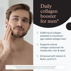 Youtheory Men's Collagen - Vegetarian Collagen Supplement for Men - Contains Biotin - Supports Healthy Hair, Nails, Skin & Joints* - 160 Tablets