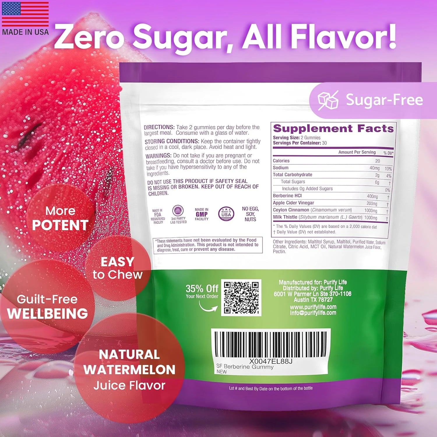 Keto Berberine Complex gummies: Sugar-free gummies with Ceylon cinnamon, milk thistle, and ACV for metabolism.