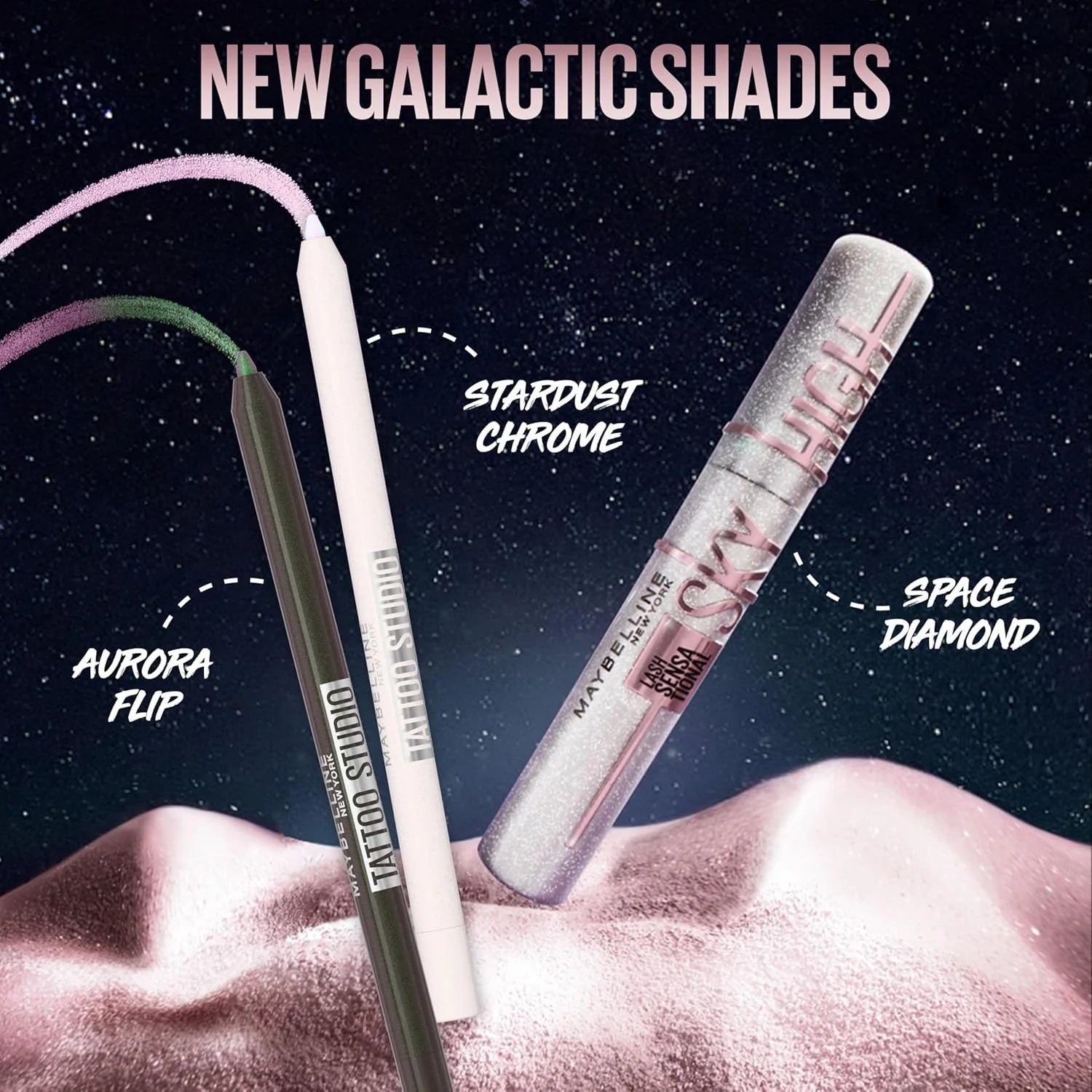 Glitter mascara with diamond effect for lashes and brows.