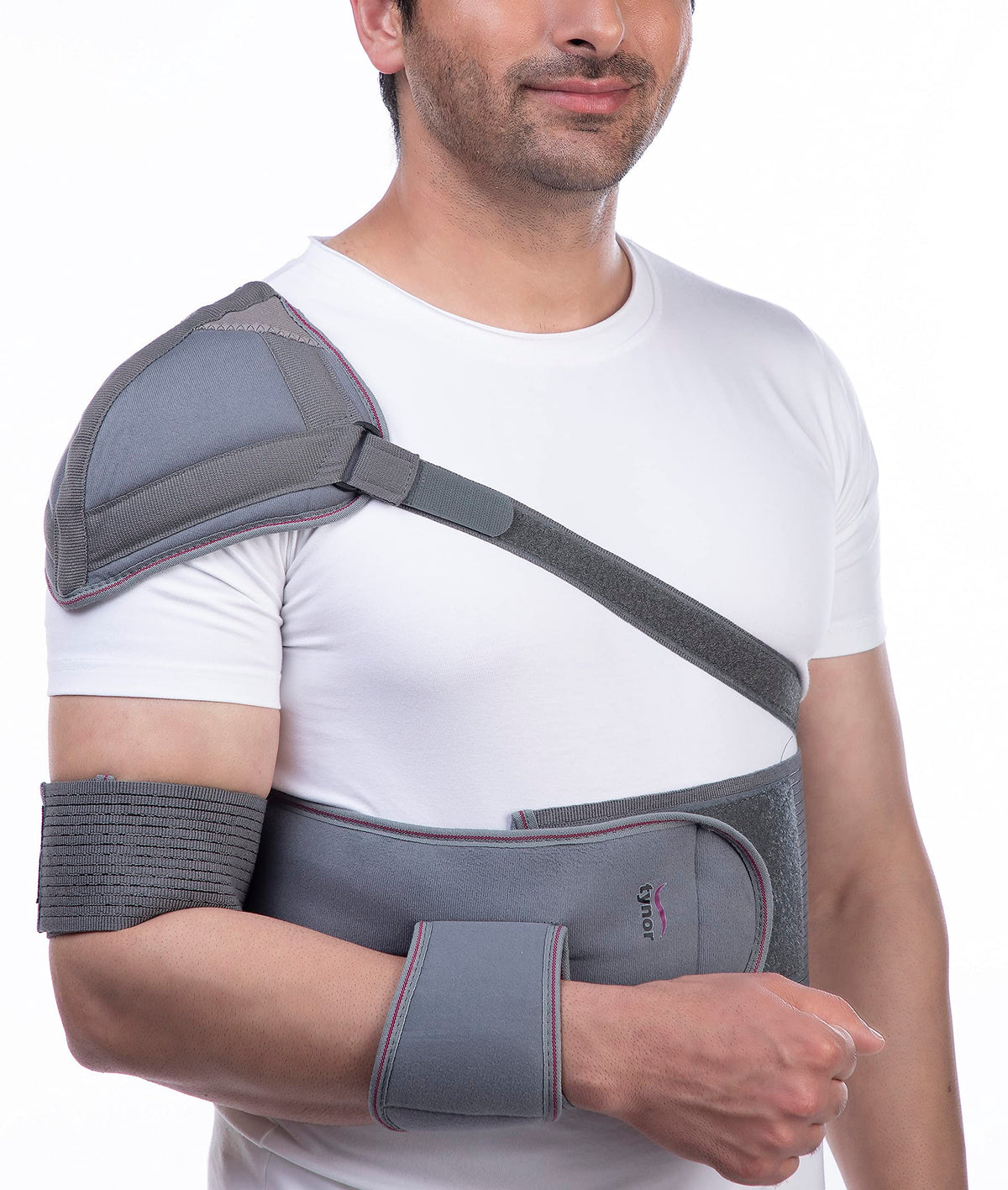 Tynor Elastic Shoulder Immobiliser - Large, Grey | Post-Injury Support