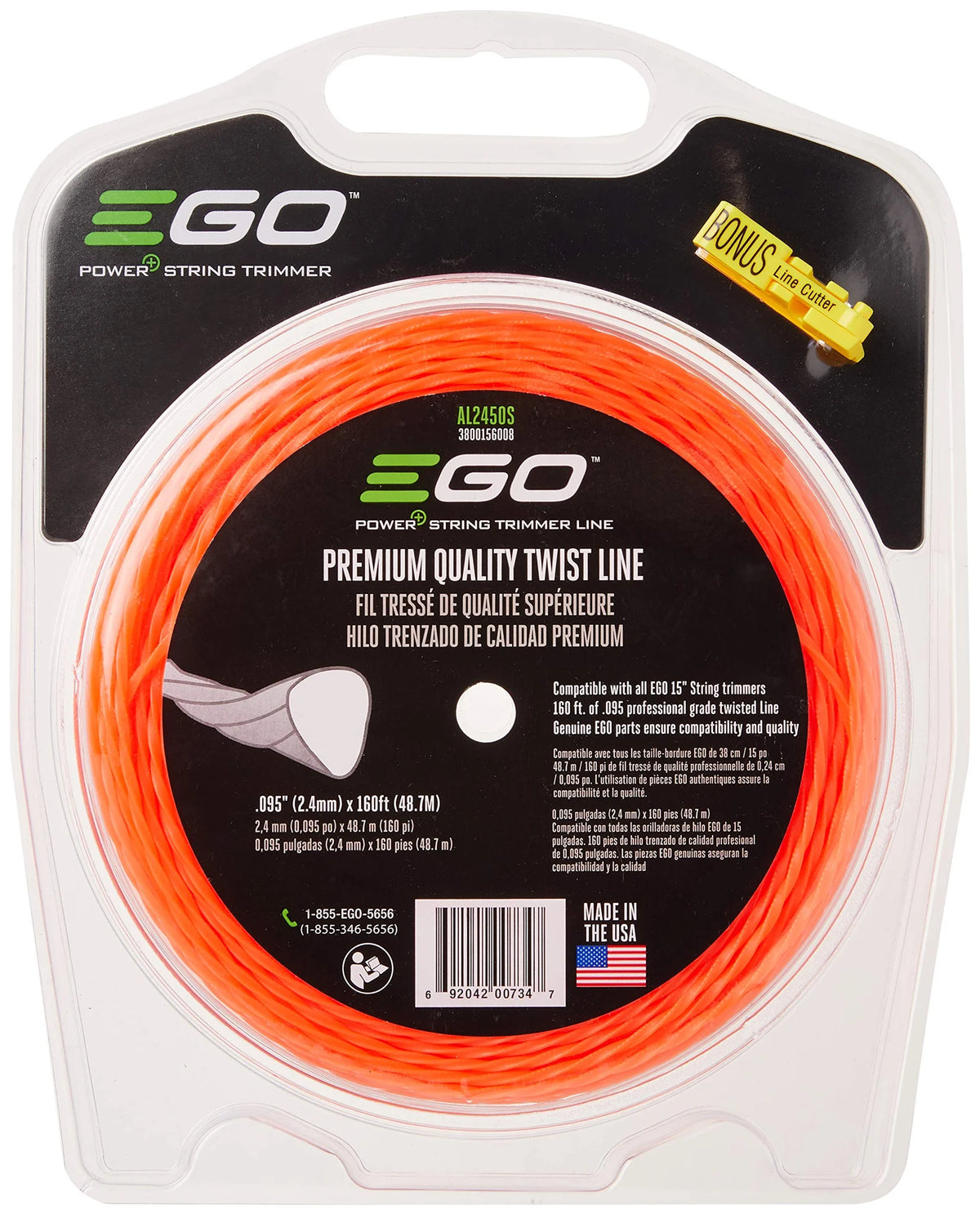 EGO Power+ Premium Twist Line for 15-Inch String Trimmer - AL2450S