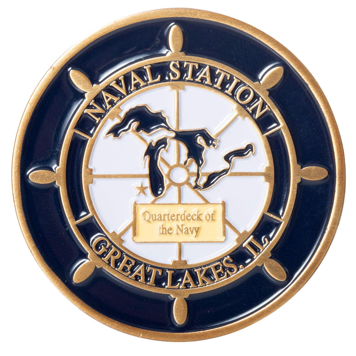 Artisan Owl Naval Station Great Lakes Challenge Coin – Collectible Military Gift