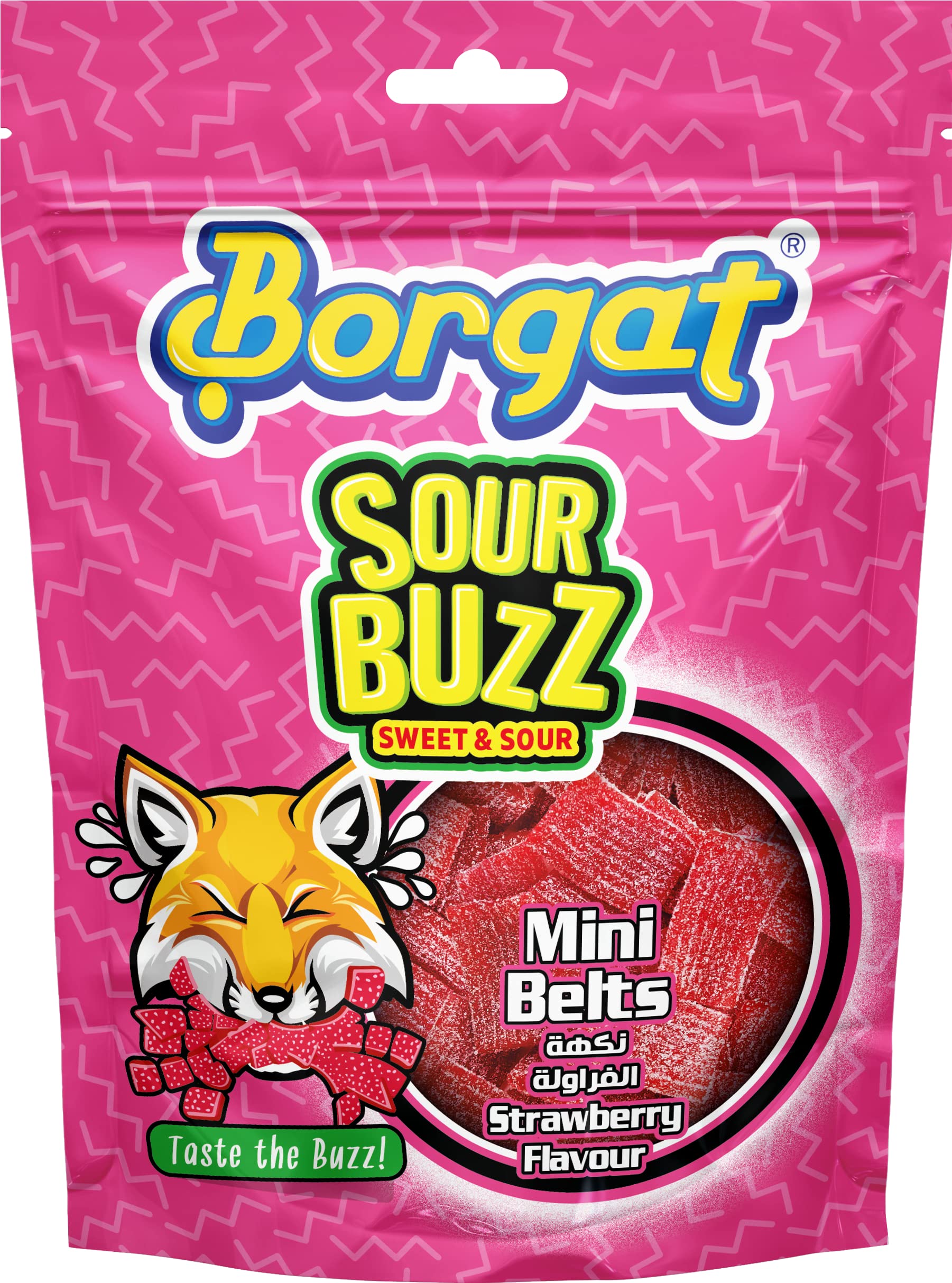 Sour Power Strawberry Mini Tapes Pouch 75g
