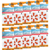 Powermax Size 13 Hearing Aid Batteries (Orange Tab) - 64 Count