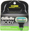 Gillette Body Men's Razor Blade Refills for Smooth Shave, 4 Count