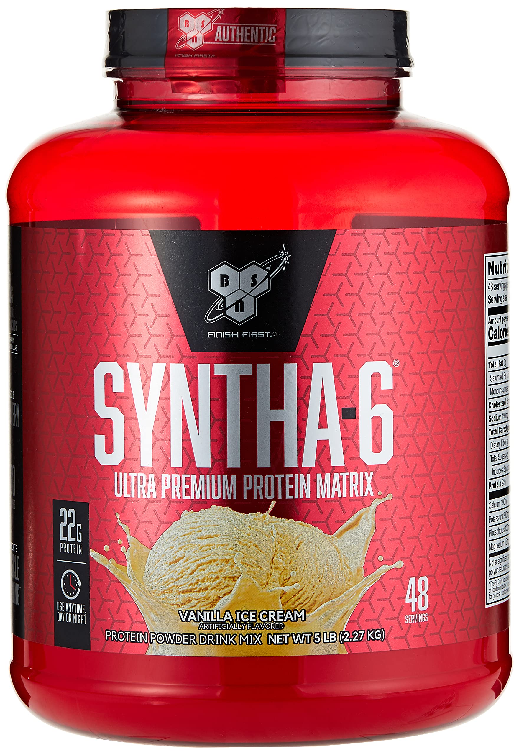 BSN Syntha-6 Ultra Premium Protein Matrix - Vanilla Ice Cream, 5 lbs (2.27 KG)