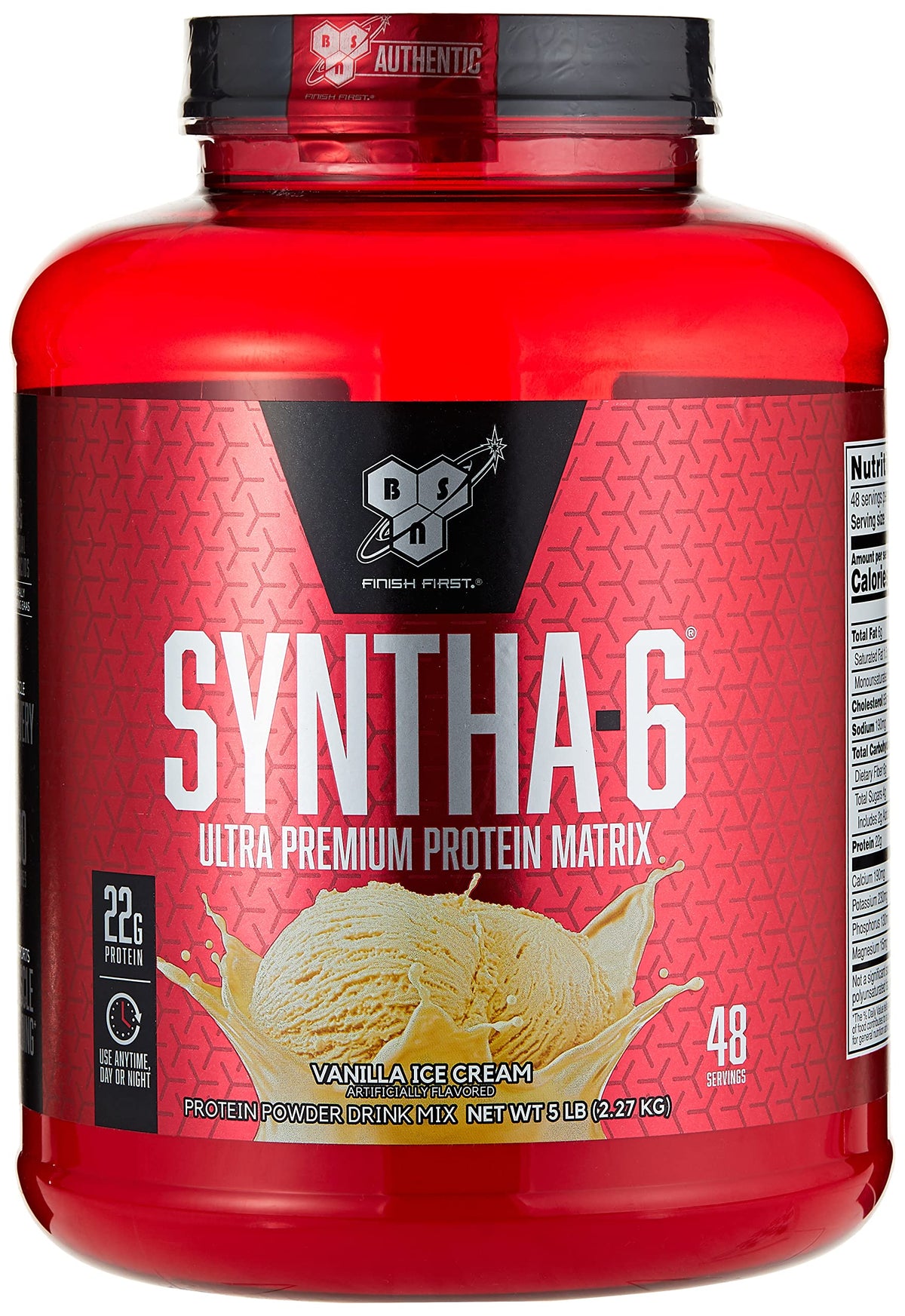 BSN Syntha-6 Ultra Premium Protein Matrix - Vanilla Ice Cream, 5 lbs (2.27 KG)