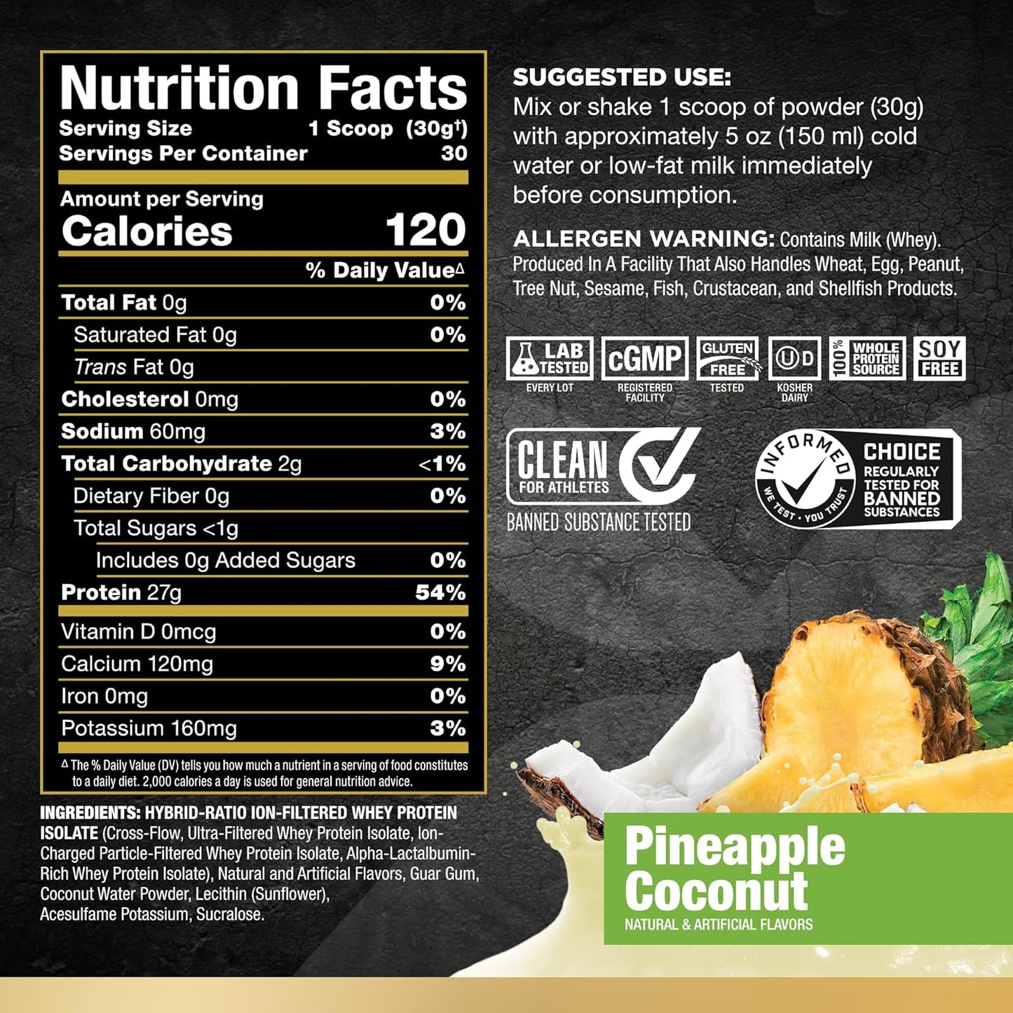 ALLMAX, ISOFLEX®, Pure Whey Protein Isolate, Pineapple Coconut, 2 lbs (907 g)