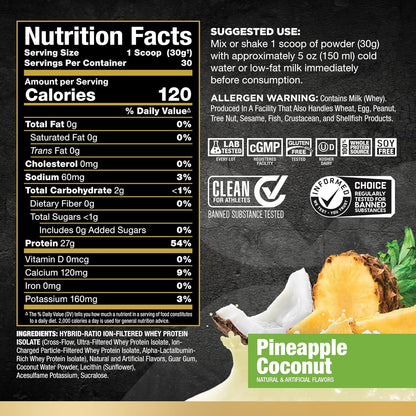 ALLMAX, ISOFLEX®, Pure Whey Protein Isolate, Pineapple Coconut, 2 lbs (907 g)