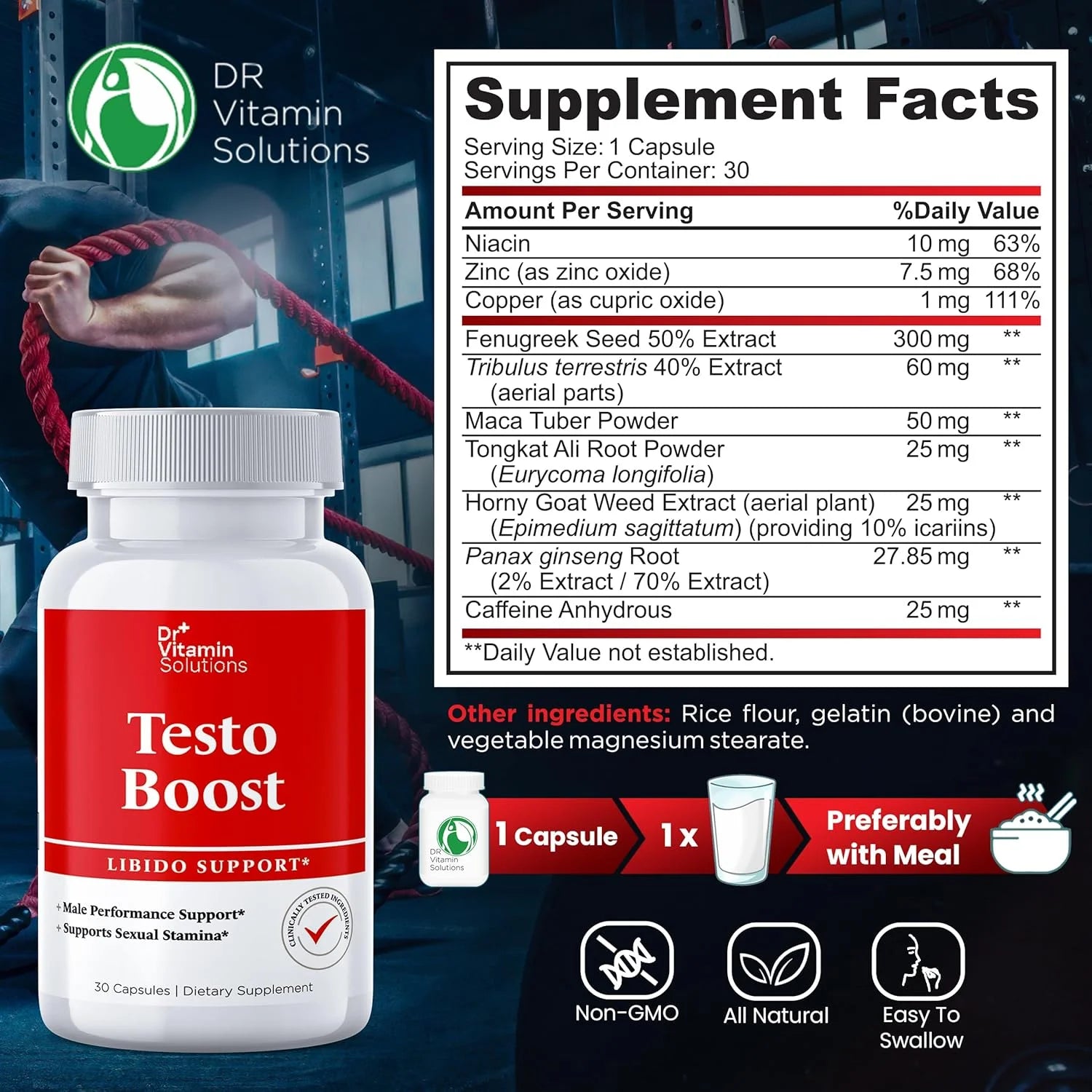 مكمل Testo Boost لتعزيز التستوستيرون والقوة.