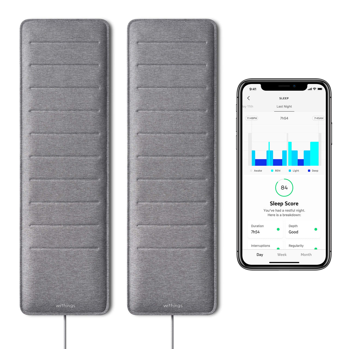 Withings Sleep Tracking Pad - Under Mattress Sleep Cycle Analysis & Monitoring