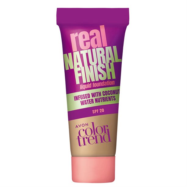 أفضل كريم أساس سائل من Avon Color Trend Real Natural Finish، 30 مل، كريمي طبيعي - لإطلالة طبيعية ومنعشة