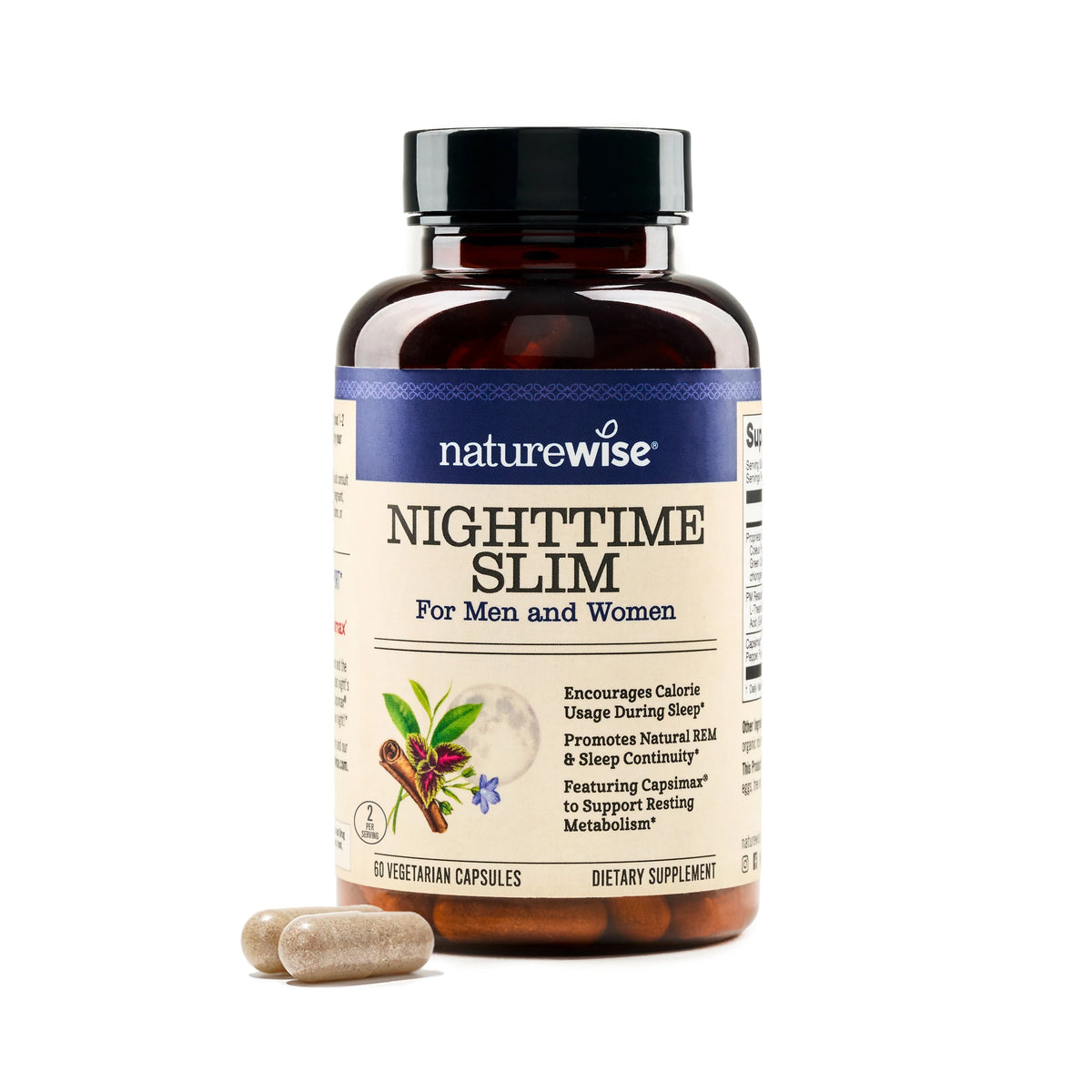 NatureWise, NightTime Slim, For Men and Women, 60 Vegetarian Capsules