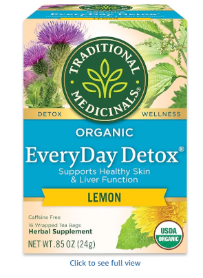 شاي Everyday Detox العضوي، 16 كيس شاي، لدعم صحة الجلد والكبد.