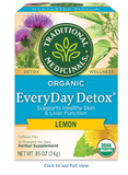 شاي Everyday Detox العضوي، 16 كيس شاي، لدعم صحة الجلد والكبد.