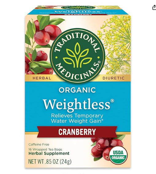 شاي Weightless العضوي، 16 كيس شاي، لتخفيف الوزن الماءي.
