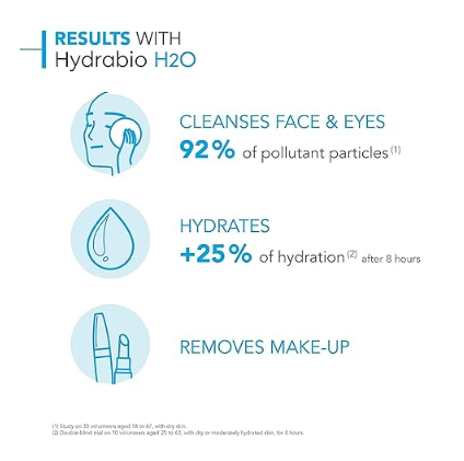 ماء ميكلار حيدرابيو من Bioderma، مزيل مكياج فعال مع الحفاظ على ترطيب البشرة.