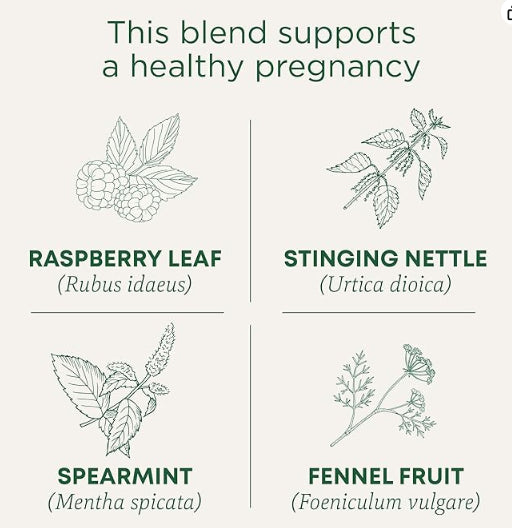 شاي الحمل العضوي من Traditional Medicinals، 16 كيس شاي، لدعم الحمل الصحي.