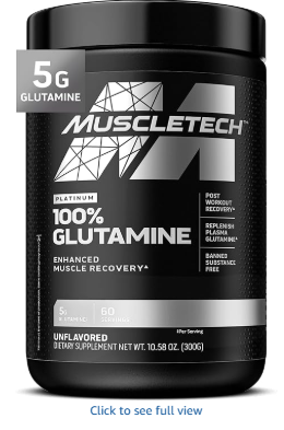 مسحوق L-Glutamine النقي من Muscletech، يعزز استعادة العضلات وينشط النمو.