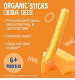 Earth's Best Organic Baby Food, Dissolvable Teething Snack for Babies 6 Months and Older, Cheddar Cheese Crunchy Sticks, .56 oz Pack (Pack of 5)