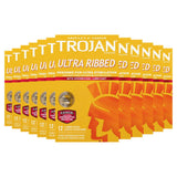 Trojan Ultra Ribbed Condoms With Spermicidal Lubricant 