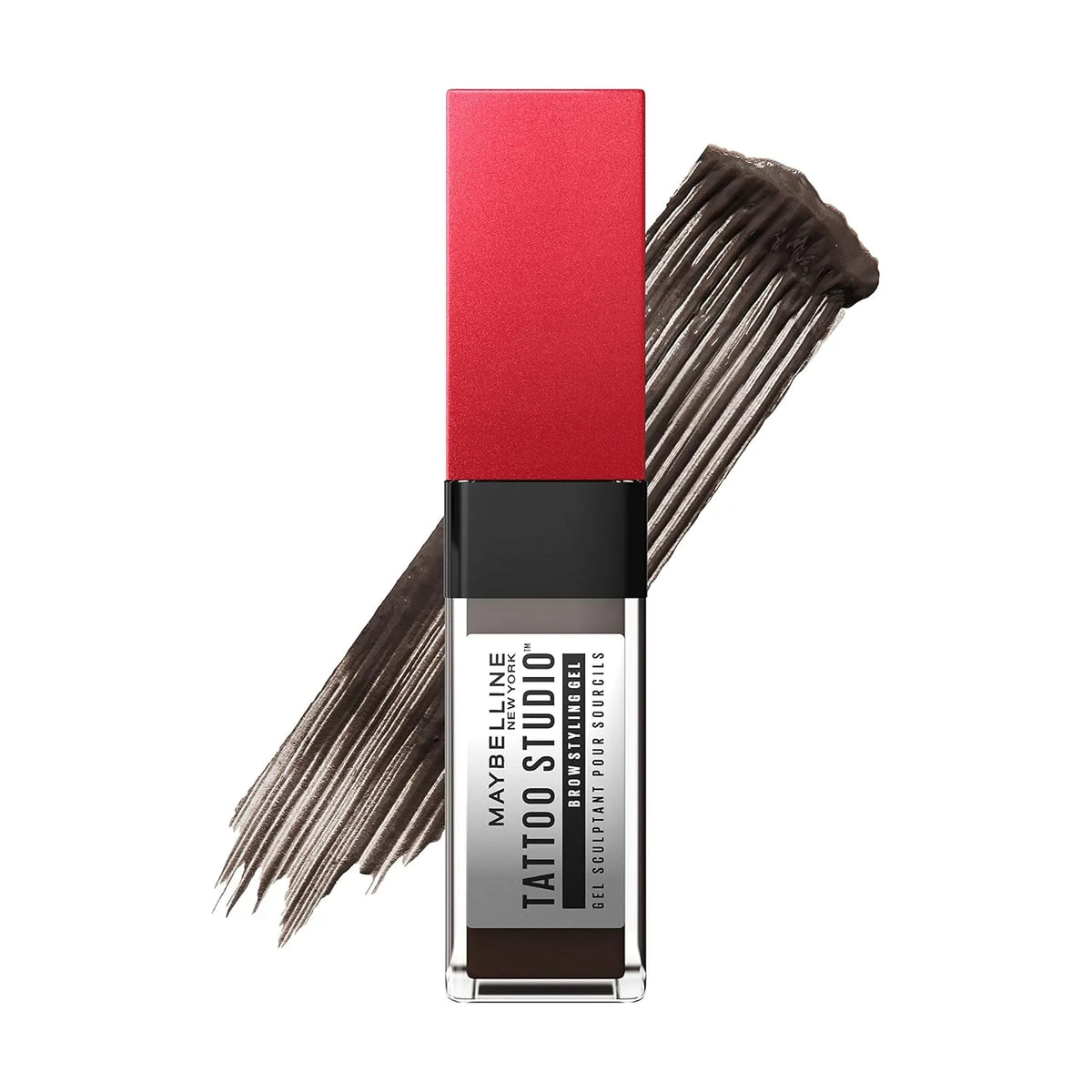 جل Eyebrow من Maybelline لون بني أسود، مقاوم للماء مع صبغة تستمر حتى 36 ساعة.