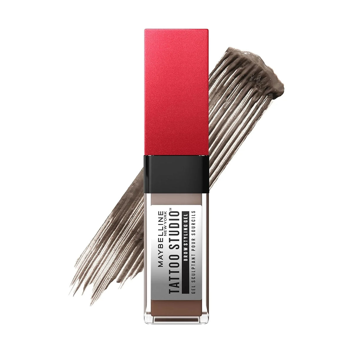 جل Eyebrow من Maybelline لون بني فاتح، مقاوم للماء مع صبغة تستمر حتى 36 ساعة.