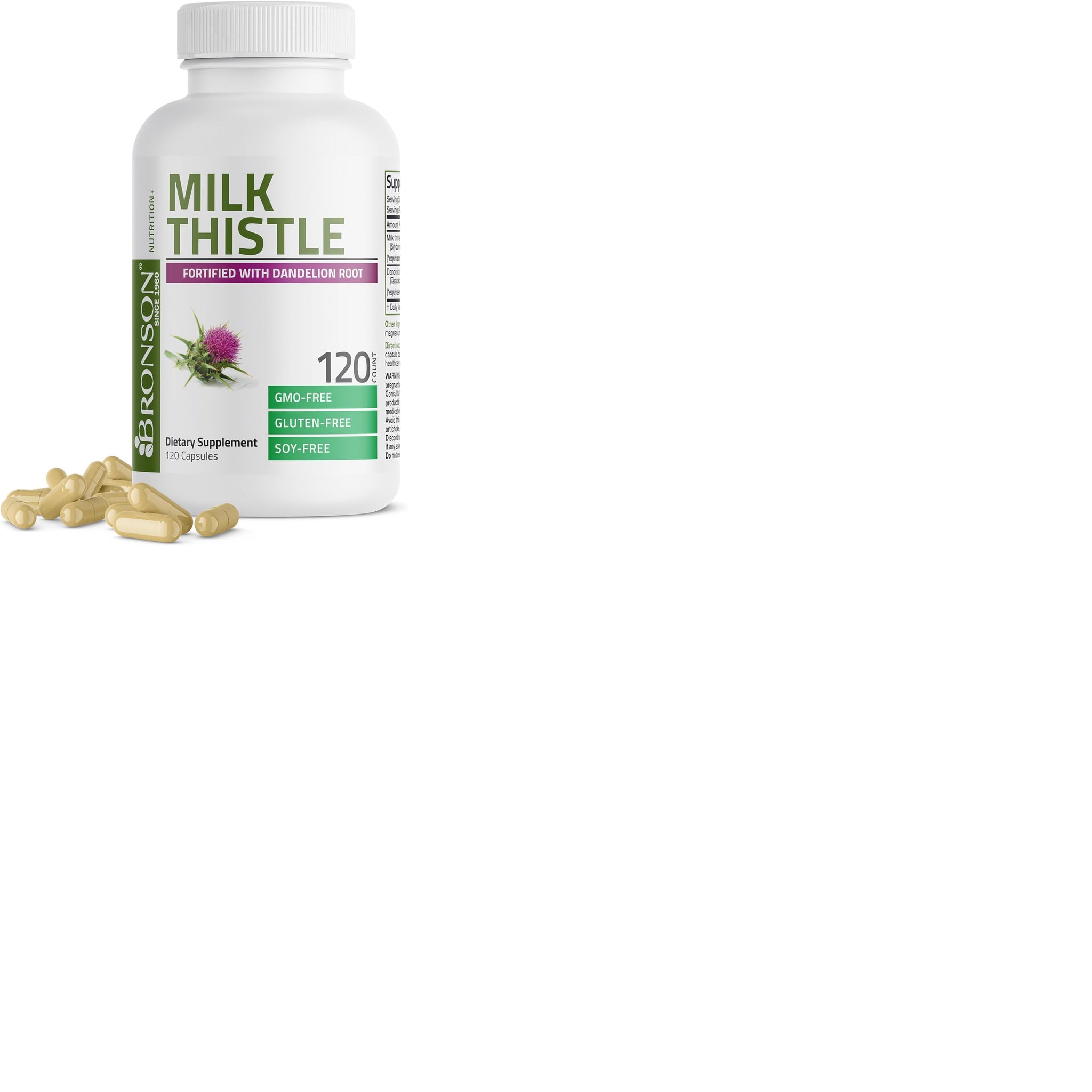 Bronson milk thistle supplement with silimarina and dandelion root for liver support