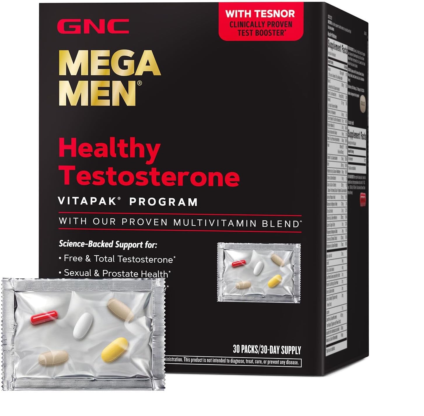 برنامج GNC Mega Men لتعزيز التستوستيرون، يحتوي على 4 مكونات في 1 لتحفيز الدورة الدموية