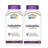 <think>
Okay, so I need to create an ALT text for this product image. The product is 21st Century Acidophilus Probiotic Blend Capsules, 150-Count from Herbiflix. The tags include things like Acidophilus Probiotic, Digestive Enzymes, Gut Flora, etc. 

First, I should focus on what the image actually shows
