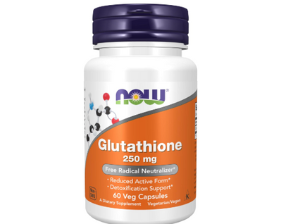 NOW Foods Supplements, Glutathione 250 mg, Detoxification Support*, Free Radical Neutralizer*, 60 Veg Capsules