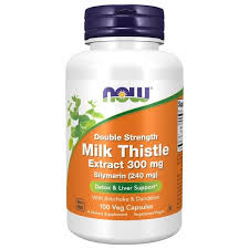 NOW Foods Supplements, Silymarin Milk Thistle Extract 300 mg with Artichoke and Dandelion, Double Strength, Supports Liver Function*, 100 Veg Capsules