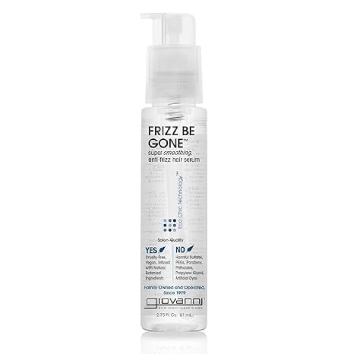 GIOVANNI Frizz Be Gone Serum – Anti-Frizz, Shine-Boosting, 2.75 oz